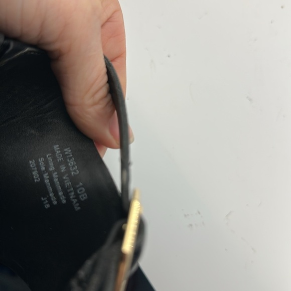 Cole Haan Black Leather Sandals with Gold Buckle - Picture 4 of 4